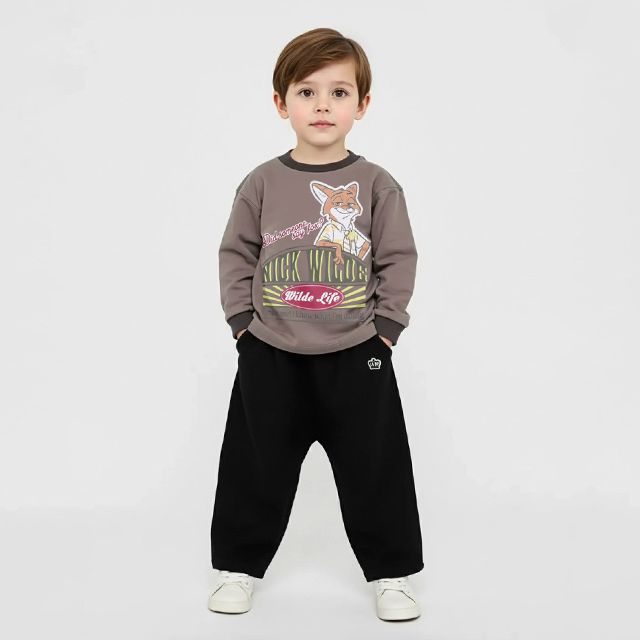 【ベビードール】ニック ズートピア ロンT 1335K / ベビーサイズ キッズ トップス 長袖 Tシャツ クルーネック 天竺素材 綿100％