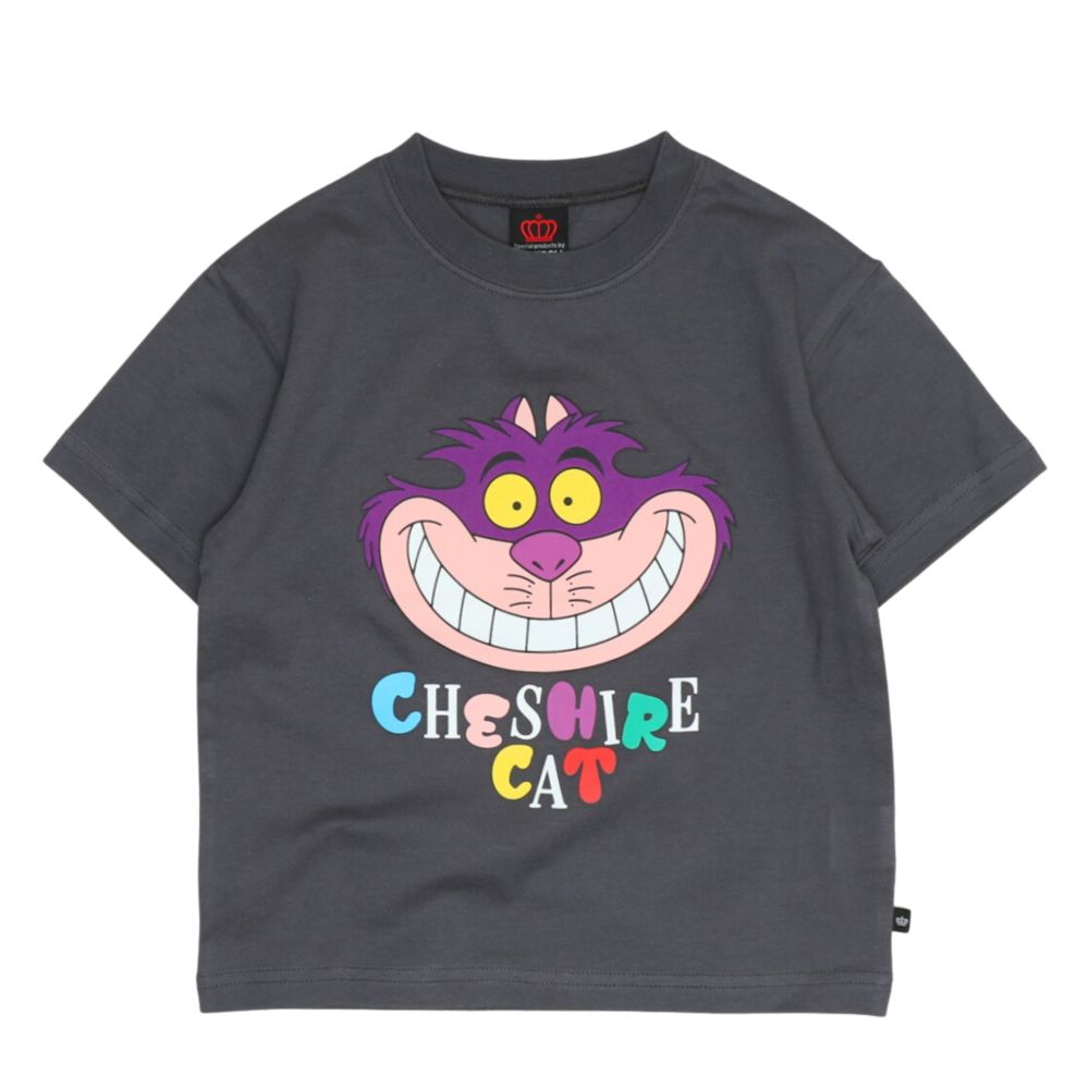 【ベビードール】チェシャ猫 親子お揃い フロッキーTシャツ 1341K / ベビーサイズ キッズ リンクコーデ ペアルック 親子コーデ トップス 半袖 クルーネック カットソー
