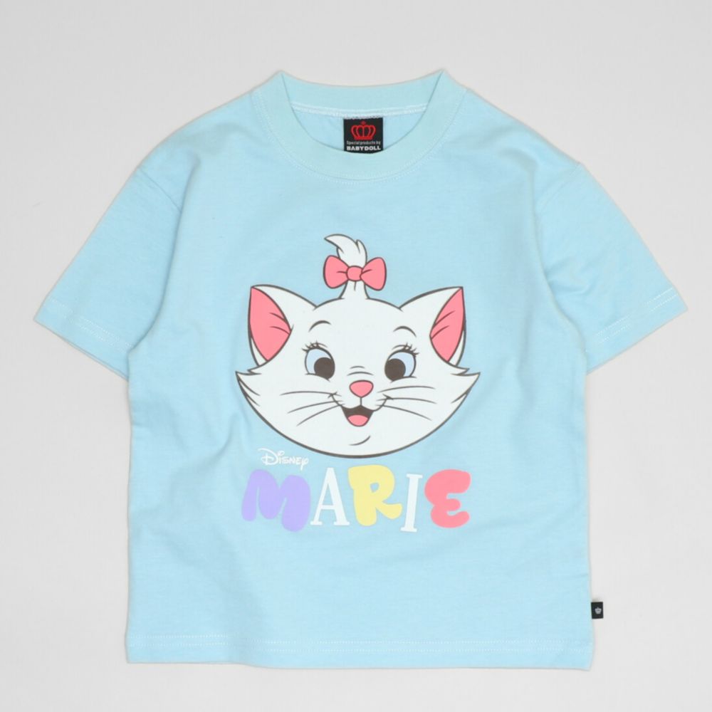 【ベビードール】マリー 親子お揃い フロッキーTシャツ 1341K / ベビーサイズ キッズ リンクコーデ ペアルック 親子コーデ トップス 半袖 クルーネック カットソー