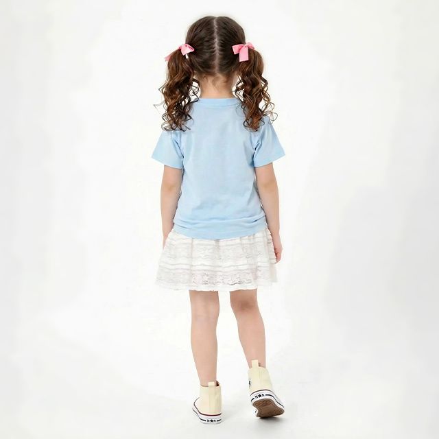 【ベビードール】マリー 親子お揃い フロッキーTシャツ 1341K / ベビーサイズ キッズ リンクコーデ ペアルック 親子コーデ トップス 半袖 クルーネック カットソー