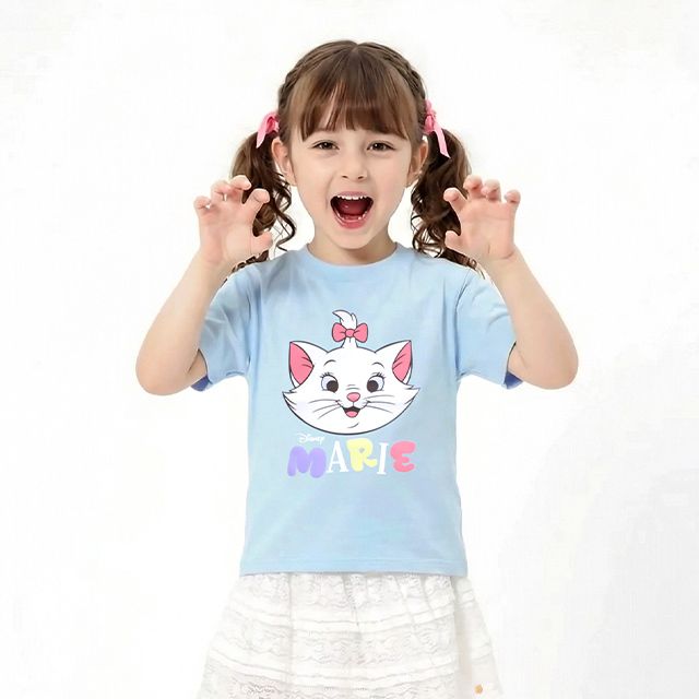 【ベビードール】マリー 親子お揃い フロッキーTシャツ 1341K / ベビーサイズ キッズ リンクコーデ ペアルック 親子コーデ トップス 半袖 クルーネック カットソー