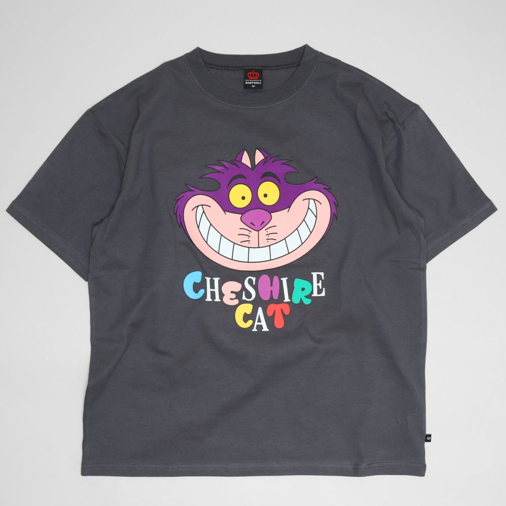 【ベビードール】チェシャ猫 親子お揃い フロッキーTシャツ 1341A / 大人 ユニセックス 男女兼用 リンクコーデ ペアルック 親子コーデ トップス 半袖 クルーネック カットソー