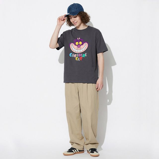 【ベビードール】チェシャ猫 親子お揃い フロッキーTシャツ 1341A / 大人 ユニセックス 男女兼用 リンクコーデ ペアルック 親子コーデ トップス 半袖 クルーネック カットソー