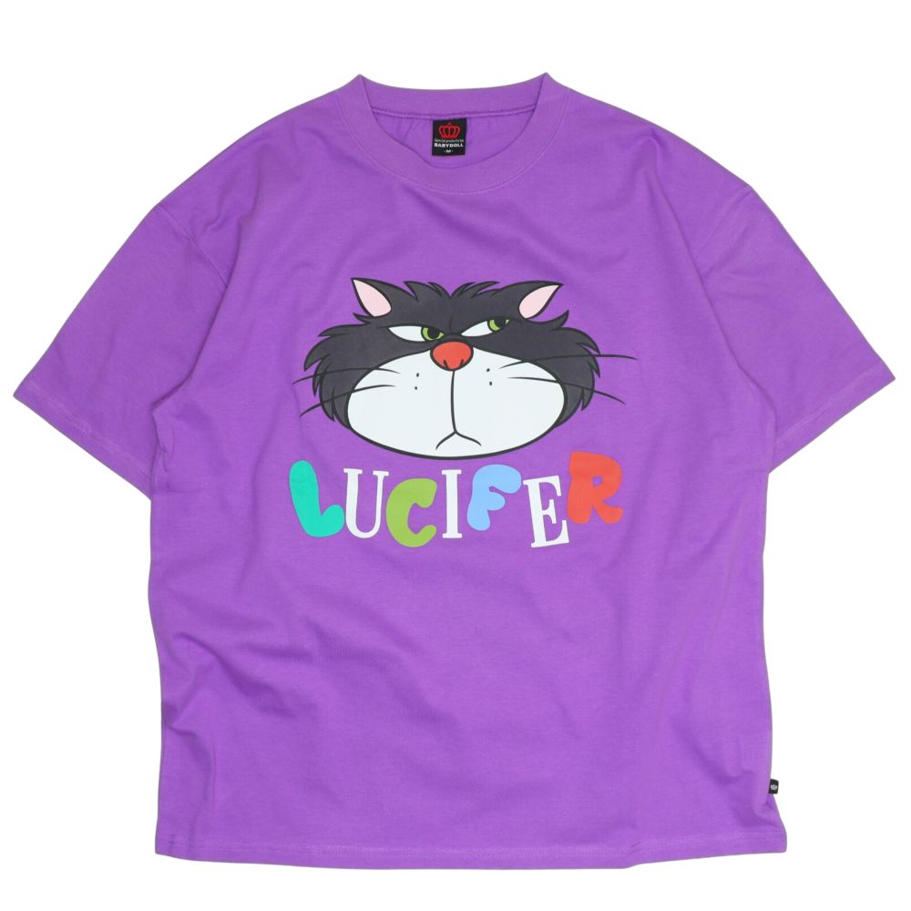 【ベビードール】ルシファー 親子お揃い フロッキーTシャツ 1341A / 大人 ユニセックス 男女兼用 リンクコーデ ペアルック 親子コーデ トップス 半袖 クルーネック カットソー