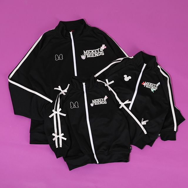 【ベビードール】ミニー 親子お揃い ラインジャケット 1342K / ベビーサイズ キッズ リンクコーデ ペアルック 親子コーデ