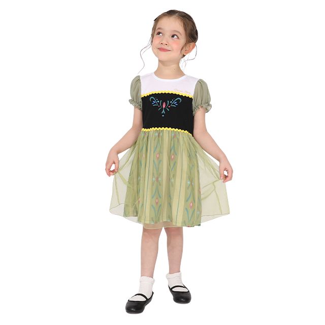 【ベビードール】アナ なりきるワンピース 1357K / ベビーサイズ キッズ トップス 半袖 ワンピース スカート プリンセス 仮装 コスチューム コスプレ 戴冠式 ドレス