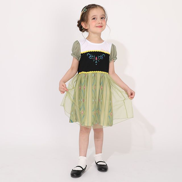 【ベビードール】アナ なりきるワンピース 1357K / ベビーサイズ キッズ トップス 半袖 ワンピース スカート プリンセス 仮装 コスチューム コスプレ 戴冠式 ドレス