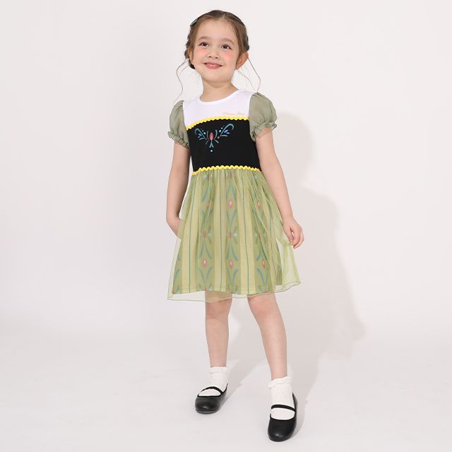 【ベビードール】アナ なりきるワンピース 1357K / ベビーサイズ キッズ トップス 半袖 ワンピース スカート プリンセス 仮装 コスチューム コスプレ 戴冠式 ドレス