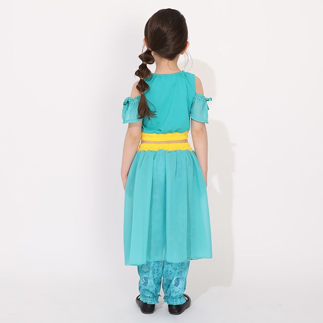 【ベビードール】ジャスミン なりきるワンピース 1357K / ベビーサイズ キッズ トップス 半袖 上下セパレート ズボン パンツ シフォン フリル ウエスト総ゴム プリンセス 仮装 コスチューム コスプレ