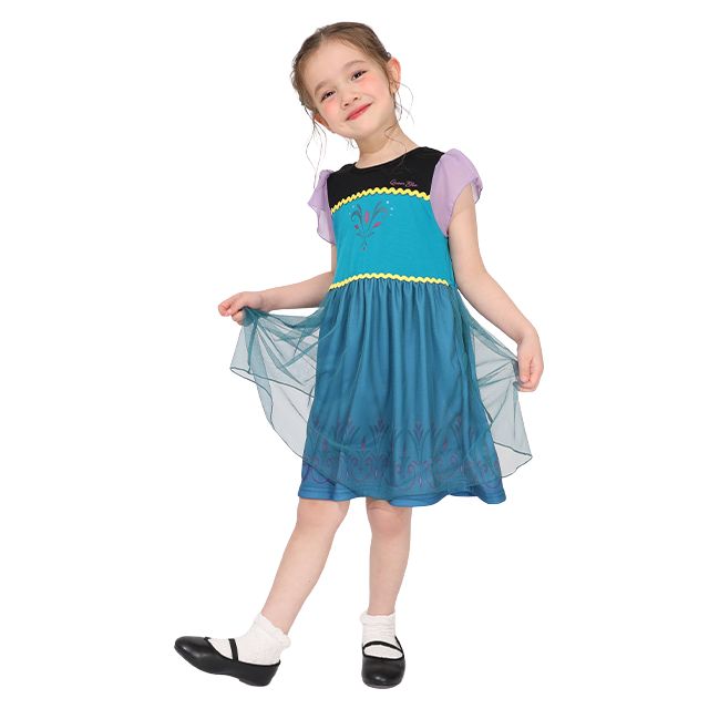 【ベビードール】エルサ なりきるワンピース 1357K / ベビーサイズ キッズ トップス 半袖 ワンピース スカート プリンセス 仮装 コスチューム コスプレ 戴冠式 ドレス