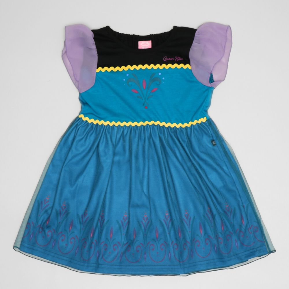 【ベビードール】エルサ なりきるワンピース 1357K / ベビーサイズ キッズ トップス 半袖 ワンピース スカート プリンセス 仮装 コスチューム コスプレ 戴冠式 ドレス