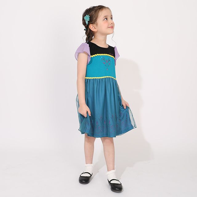 【ベビードール】エルサ なりきるワンピース 1357K / ベビーサイズ キッズ トップス 半袖 ワンピース スカート プリンセス 仮装 コスチューム コスプレ 戴冠式 ドレス