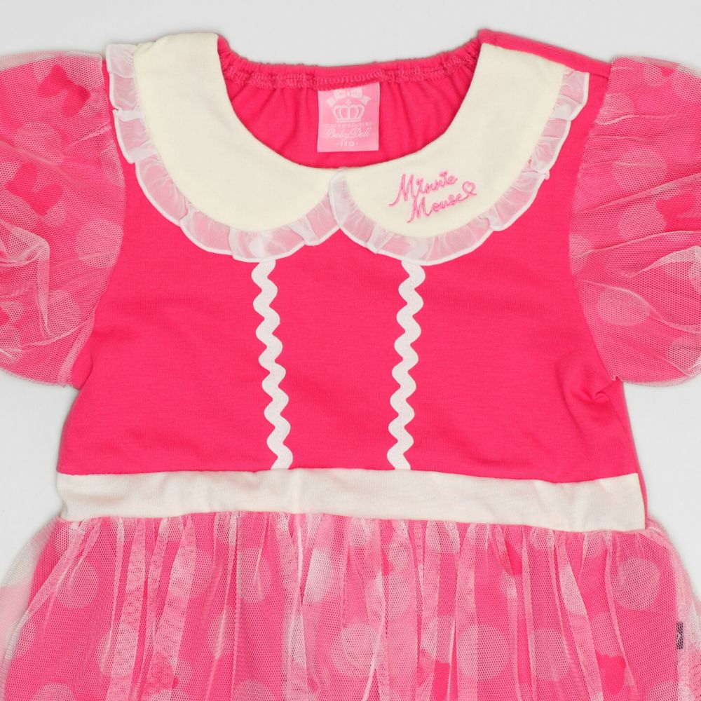 【ベビードール】ミニー なりきるワンピース 1357K / ベビーサイズ キッズ トップス 半袖 ワンピース スカート 仮装 コスチューム コスプレ ドレス