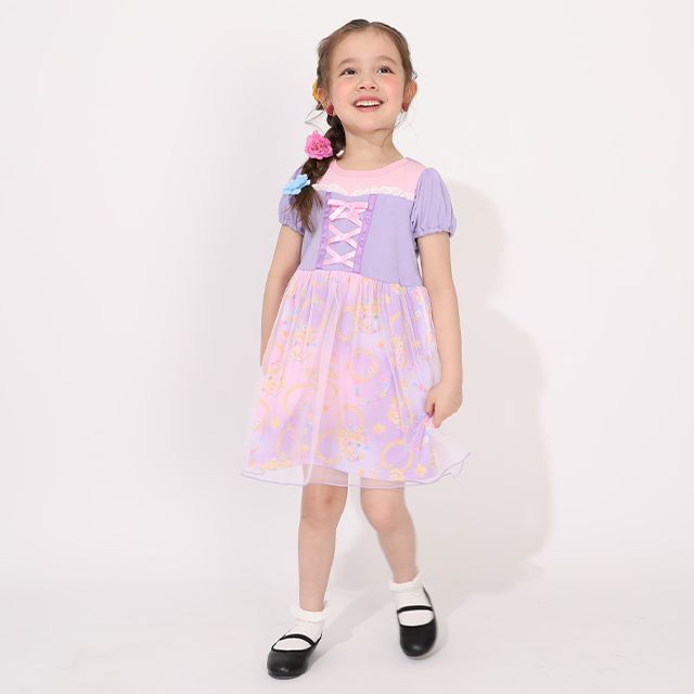 【ベビードール】ラプンツェル なりきるワンピース 1357K / ベビーサイズ キッズ トップス 半袖 ワンピース スカート プリンセス 仮装 コスチューム コスプレ ドレス