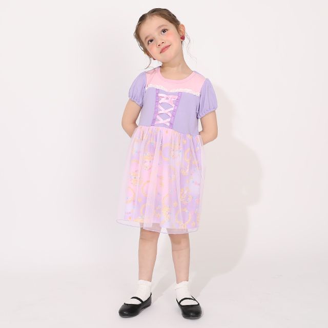 【ベビードール】ラプンツェル なりきるワンピース 1357K / ベビーサイズ キッズ トップス 半袖 ワンピース スカート プリンセス 仮装 コスチューム コスプレ ドレス