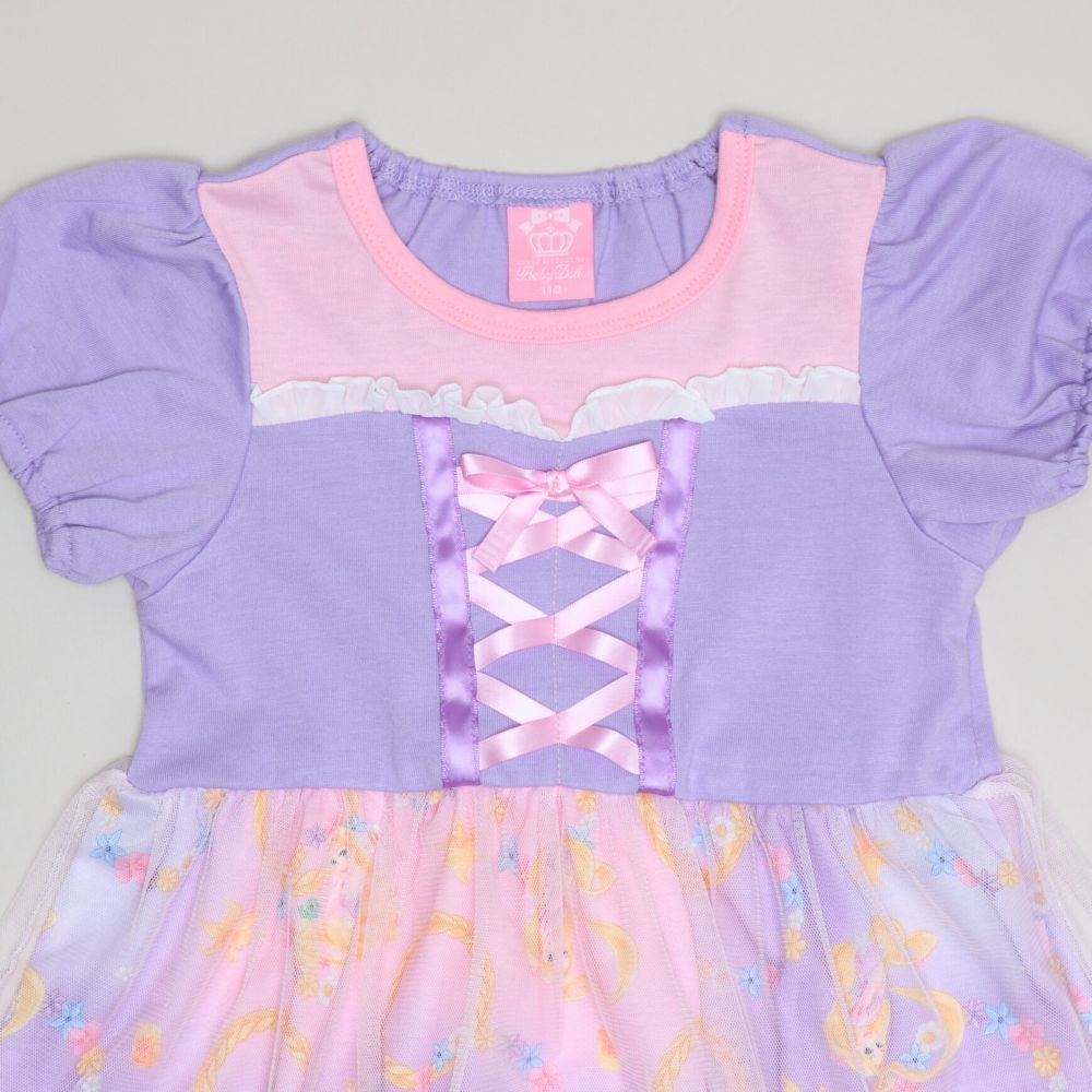 【ベビードール】ラプンツェル なりきるワンピース 1357K / ベビーサイズ キッズ トップス 半袖 ワンピース スカート プリンセス 仮装 コスチューム コスプレ ドレス