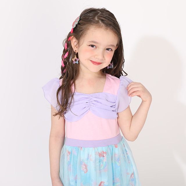 【ベビードール】アリエル なりきるワンピース 1357K / ベビーサイズ キッズ トップス 半袖 ワンピース スカート プリンセス 仮装 コスチューム コスプレ ドレス