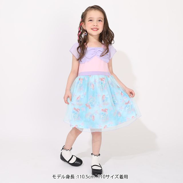 【ベビードール】アリエル なりきるワンピース 1357K / ベビーサイズ キッズ トップス 半袖 ワンピース スカート プリンセス 仮装 コスチューム コスプレ ドレス