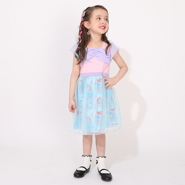 【ベビードール】アリエル なりきるワンピース 1357K / ベビーサイズ キッズ トップス 半袖 ワンピース スカート プリンセス 仮装 コスチューム コスプレ ドレス