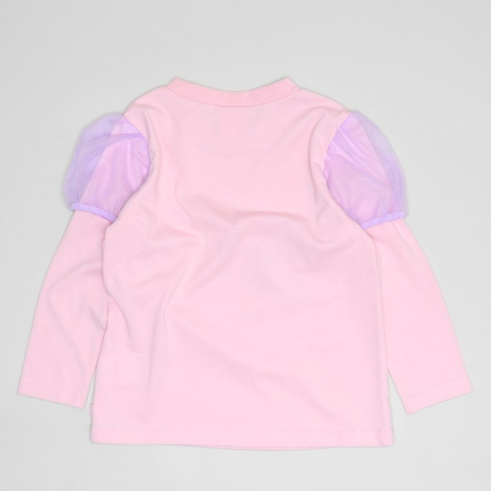【ベビードール】ラプンツェル PFチュールパフ袖ロンT 1534K / ベビーサイズ キッズ トップス 長袖 Tシャツ クルーネック 天竺素材 パフ袖 パフスリーブ