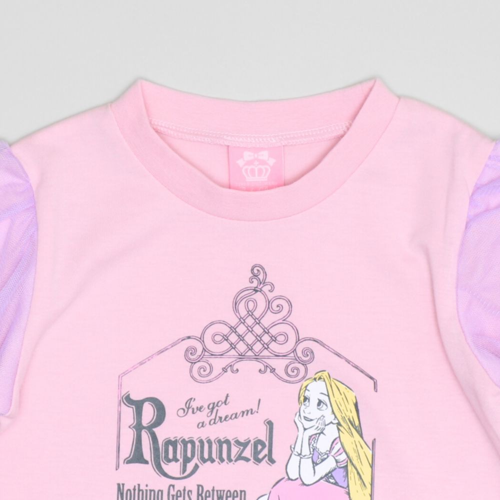 【ベビードール】ラプンツェル PFチュールパフ袖ロンT 1534K / ベビーサイズ キッズ トップス 長袖 Tシャツ クルーネック 天竺素材 パフ袖 パフスリーブ