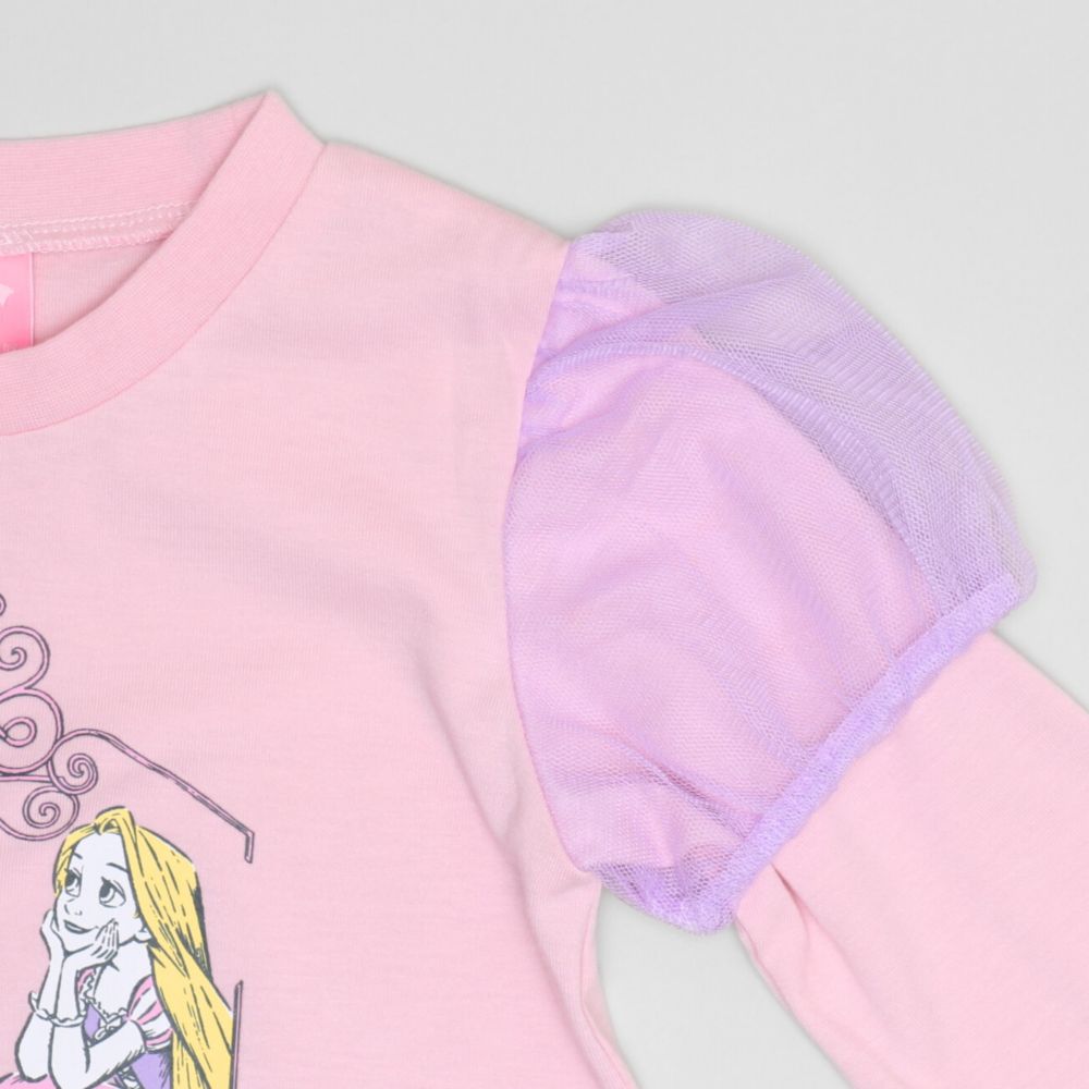 【ベビードール】ラプンツェル PFチュールパフ袖ロンT 1534K / ベビーサイズ キッズ トップス 長袖 Tシャツ クルーネック 天竺素材 パフ袖 パフスリーブ