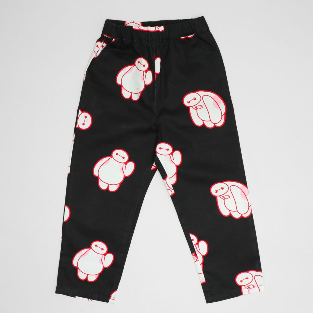 【ベビードール】ベイマックス キャラクター総柄ロングパンツ 1570K / ベビーサイズ キッズ ボトムス 長ズボン ツイルパンツ ストレート ウエスト総ゴム ゴム穴付