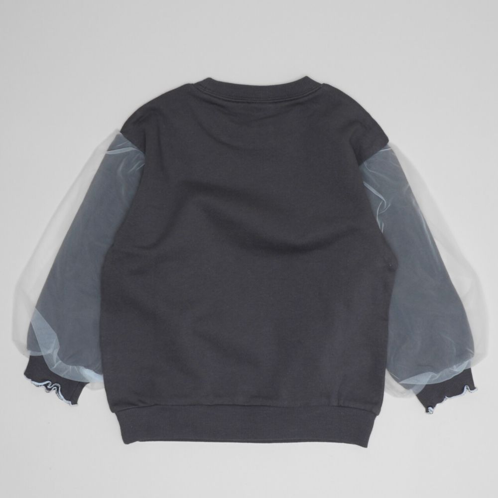 【ベビードール】アナ エルサ チュール袖トレーナー 1571K / ベビーサイズ キッズ トップス 長袖 トレーナー クルーネック ガーリー