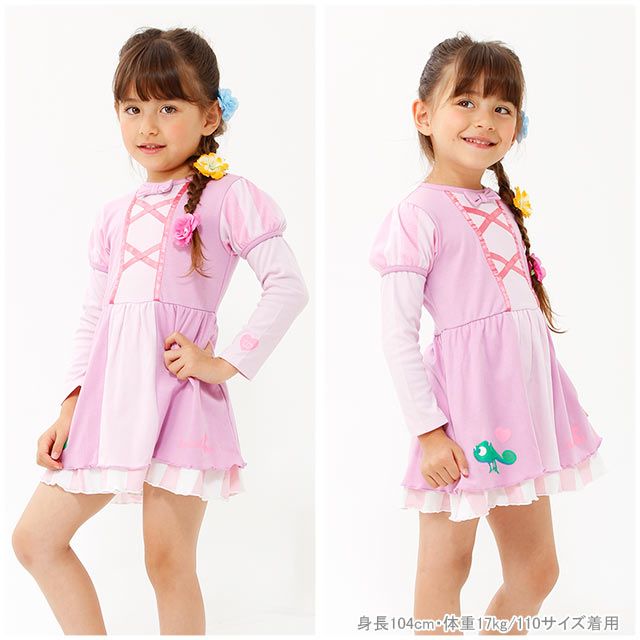 【ベビードール】ラプンツェル なりきるワンピース 1676K oa18 / ベビーサイズ キッズ 長袖 ワンピ スカート 仮装 コスチューム コスプレ プリンセス お姫様 ガーリー
