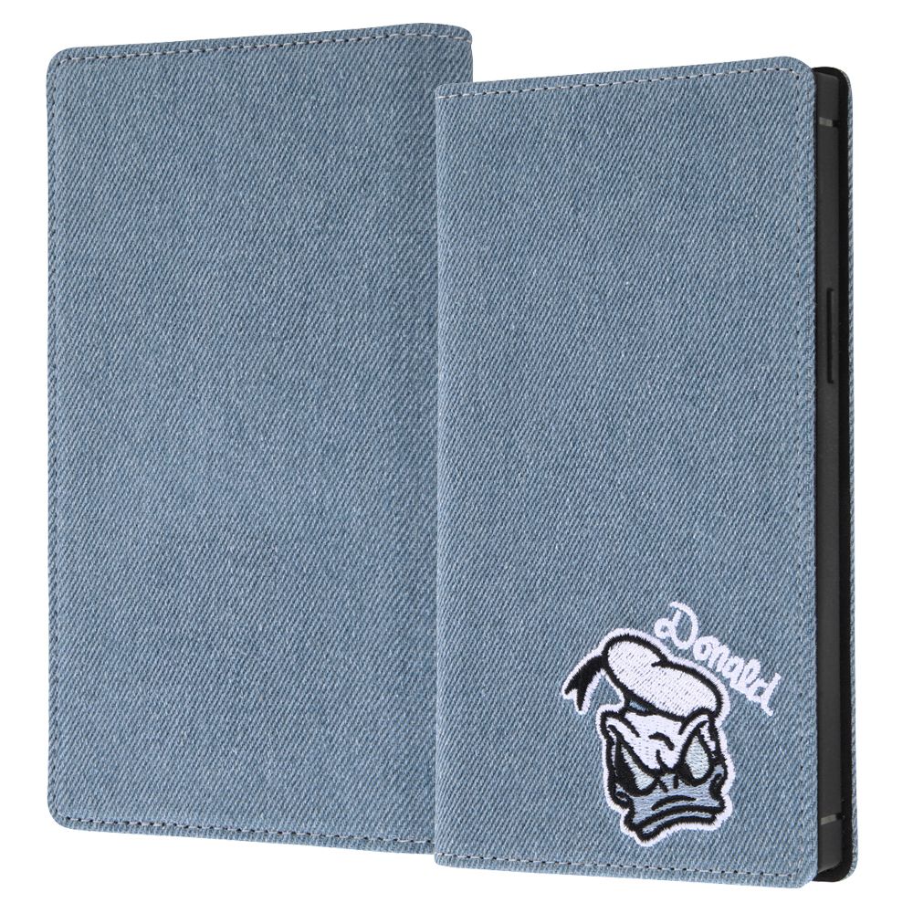 ドナルドダック モノクロ 手帳型デニムケース Squl