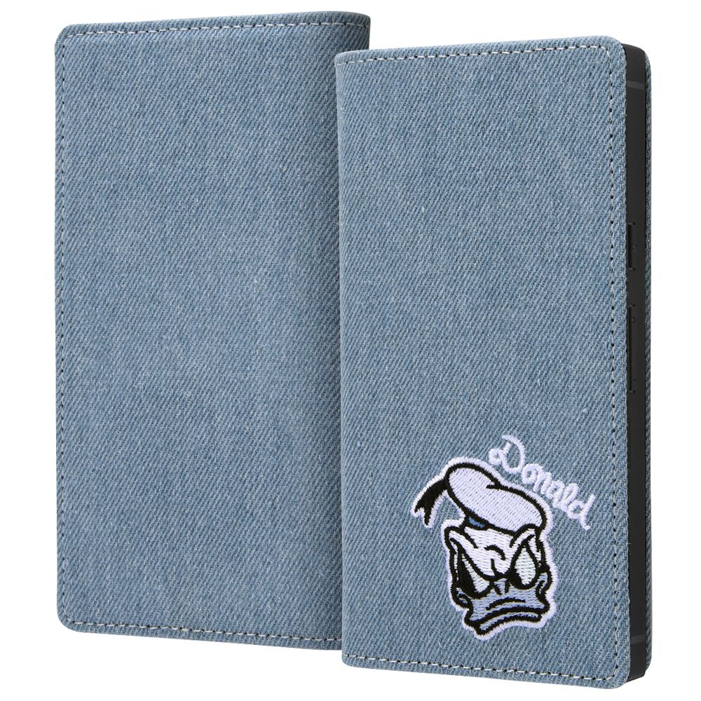 ドナルドダック モノクロ 手帳型デニムケース Squl