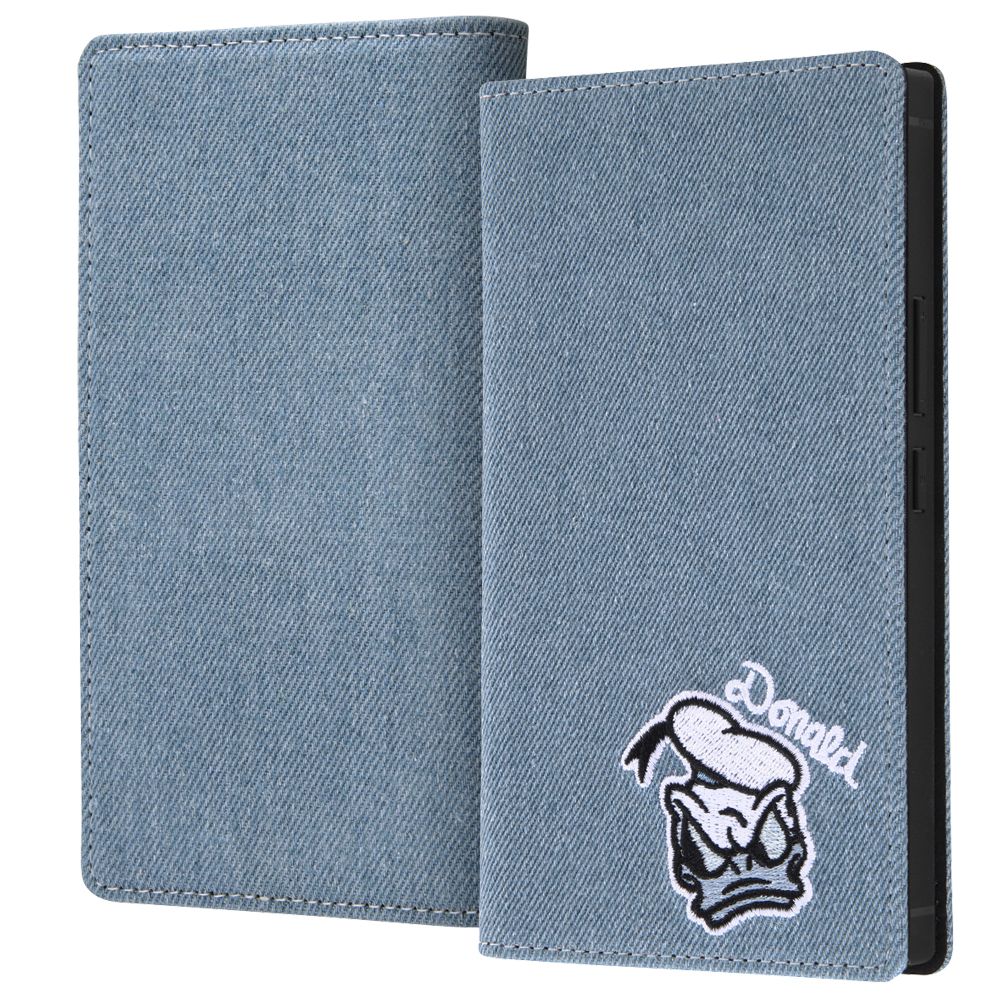 ドナルドダック モノクロ 手帳型デニムケース Squl