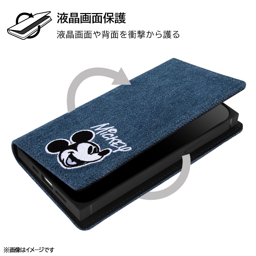 グーフィー モノクロ 手帳型デニムケース Squl