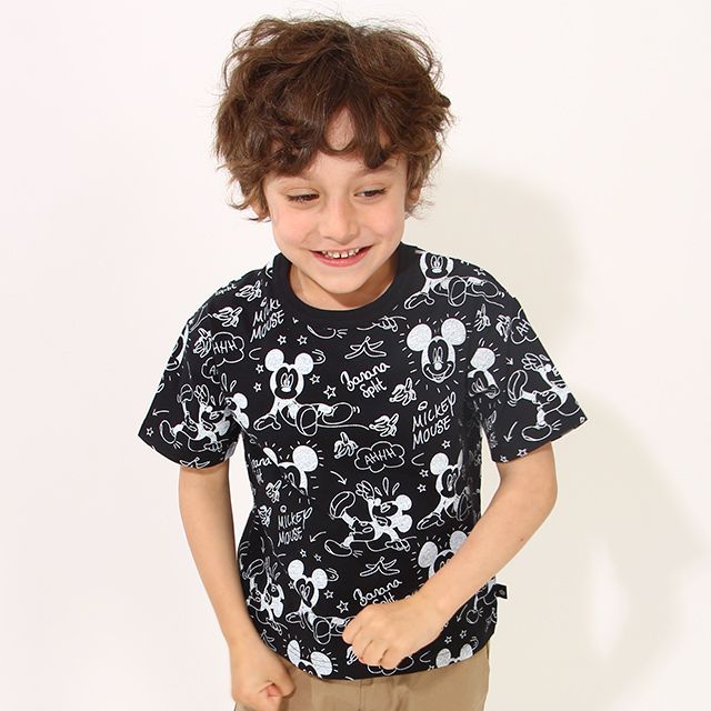 公式 ショップディズニー 親子お揃い ディズニー キャラクター総柄tシャツ 6843k ミッキー ミニー