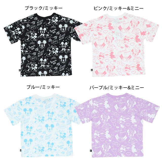 公式 ショップディズニー 親子お揃い ディズニー キャラクター総柄tシャツ 6843k ミッキー ミニー