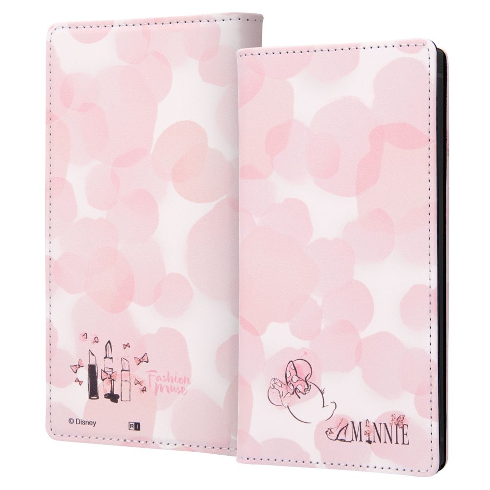 ミニーマウス 水彩柄 手帳型レザーケース Squl