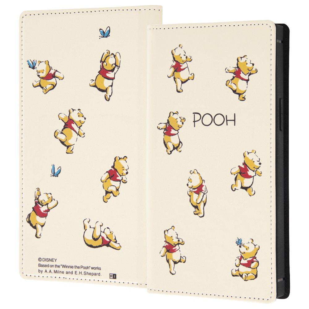 くまのプーさん 総柄 手帳型レザーケース Squl