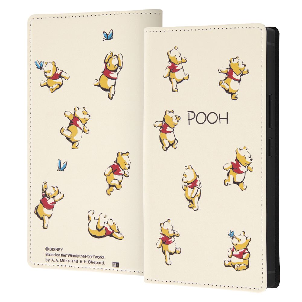 くまのプーさん 総柄 手帳型レザーケース Squl