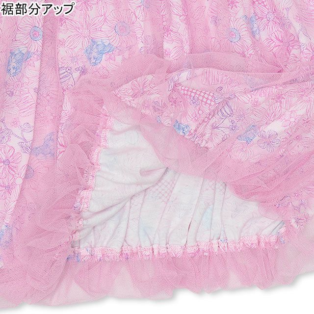 【ベビードール】アリエル プリンセス / なりきるワンピース 4000K os20 / ベビーサイズ キッズ ワンピ ドレス 半袖 スカート 立体モチーフ チュール 仮装 コスチューム コスプレ ガーリー お姫様