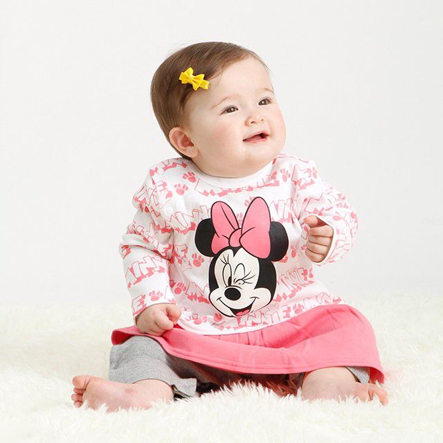 【ベビードール】ミニー ギフトBOX付き 3点ギフトセット 4330B 【DY】 oa20 / ベビーサイズ 赤ちゃん 出産祝い 贈り物 プレゼント ベビー服 ベビー用品 長袖 ロンパース ケープ スタイ コーデセット