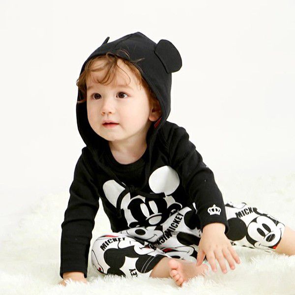 【ベビードール】ミッキー ギフトBOX付き 3点ギフトセット 4331B 【DY】 oa20 / ベビーサイズ 赤ちゃん 出産祝い 贈り物 プレゼント ベビー服 ベビー用品 長袖 ロンパース ズボン モンキーパンツ 耳付き帽子 コーデセット