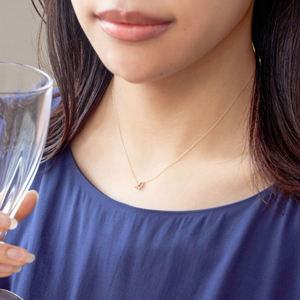 【ザ・キッス】 DI-ORDER1845 【受注生産】 誕生石 隠れミッキー ネックレス 40cm / ゴールド素材