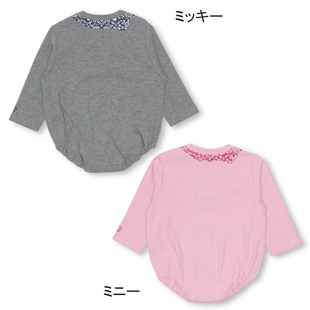 【ベビードール】ミニー バンダナキャラクターボディスーツ 4417B oa20 / ベビーサイズ 赤ちゃん 出産祝い 贈り物 プレゼント ベビー服 肌着 ロンパース オールシーズン