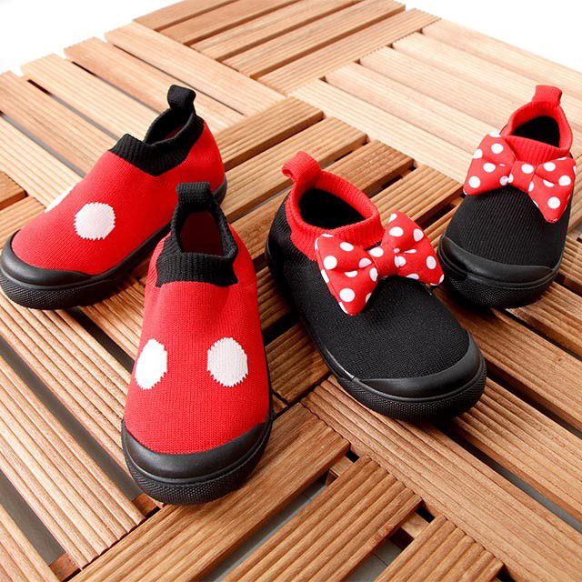 【ベビードール】ミッキー ソックスシューズ 4581 / キッズ シューズ 靴 くつ スニーカー スリッポン 履き口総ゴム