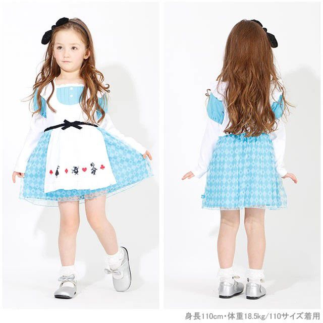 【ベビードール】アリス プリンセス / なりきるワンピース 4600K oa20 / ベビーサイズ キッズ ワンピ ドレス 長袖 スカート 仮装 コスチューム コスプレ ガーリー