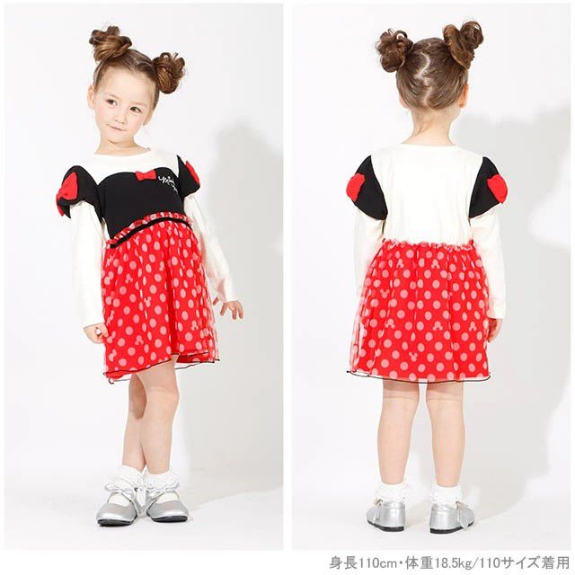【ベビードール】ミニー プリンセス / なりきるワンピース 4600K oa20 / ベビーサイズ キッズ ワンピ ドレス 長袖 スカート 仮装 コスチューム コスプレ ガーリー