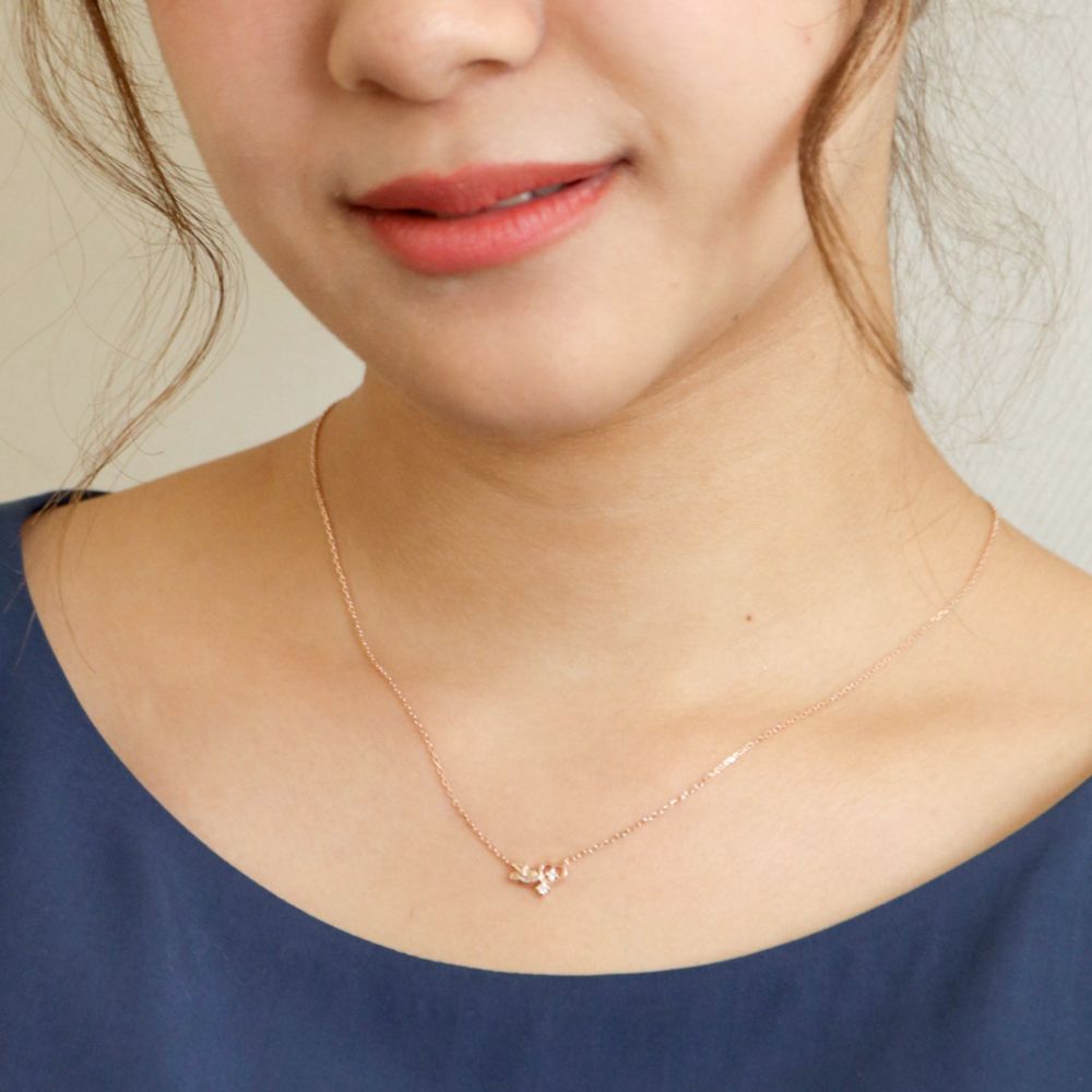 【ザ・キッス】 DI-BDSN1800 誕生石ネックレス ミニーマウス / シルバー 40cm