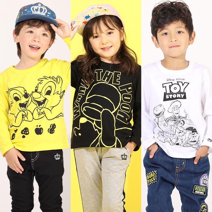 【ベビードール】チップ デール キャラクターロンT 4798K / キッズ トップス 長袖 クルーネック 天竺素材 プチプラ 春秋冬