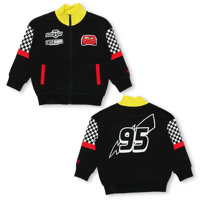 【ベビードール】カーズ 袖チェッカージャケット 4821K / ベビーサイズ キッズ トップス 長袖 アウター 羽織 90cmのみファスナーガード付き ライトニング・マックィーン
