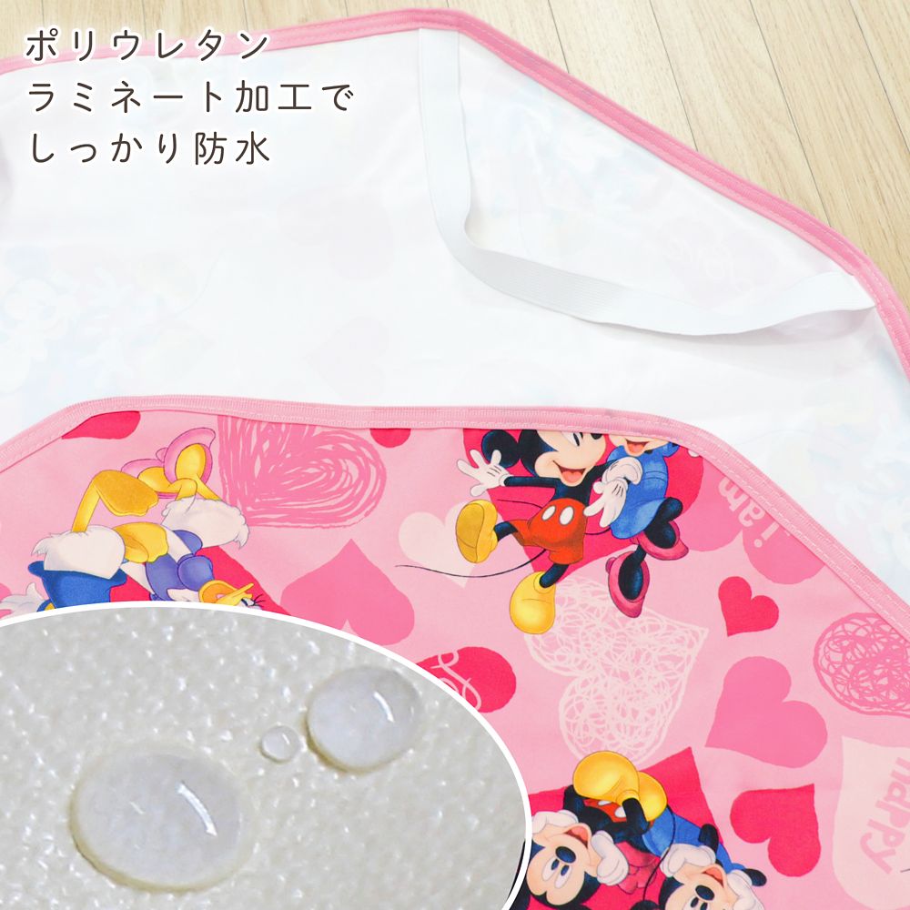 ミッキー ミニー ドナルド デイジー 防水 コットカバー 裏面防水 ハート ネームタグ付き 選べる3サイズ NZ8282-Q/R/S